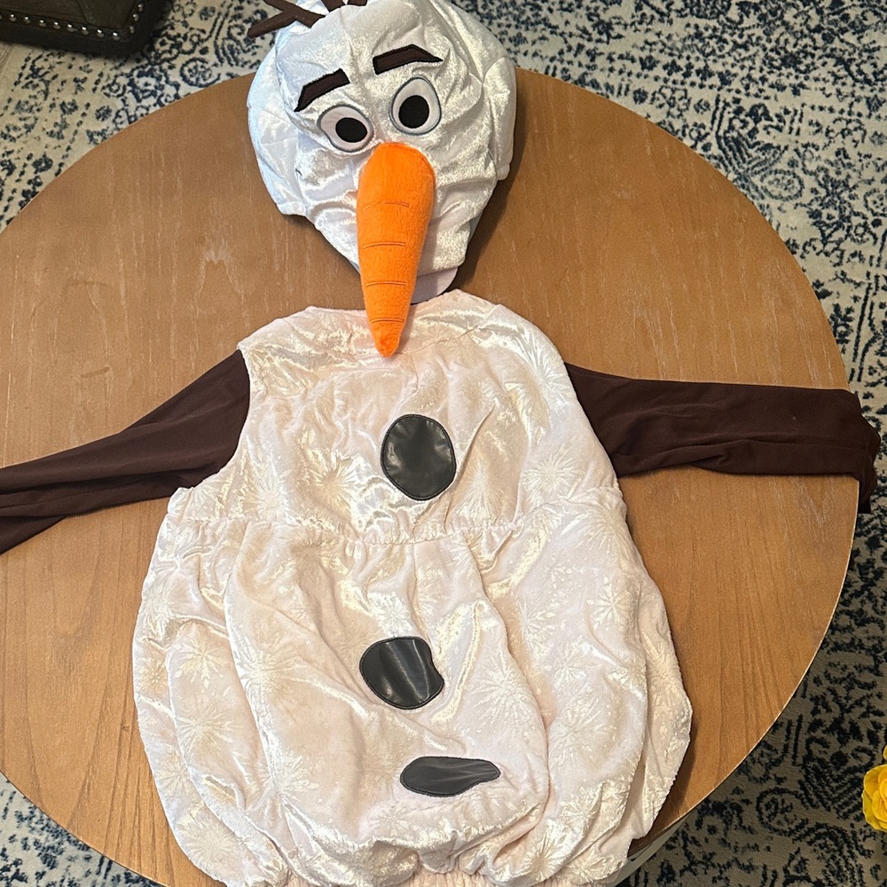 Disney Snowman Costume with Orange and Black Accents